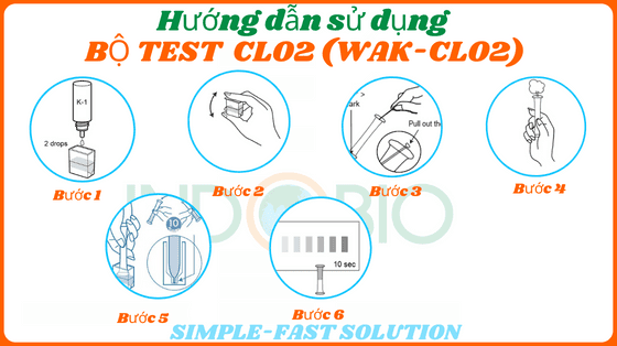 Cách test chlorine dioxide WAK-CLO2